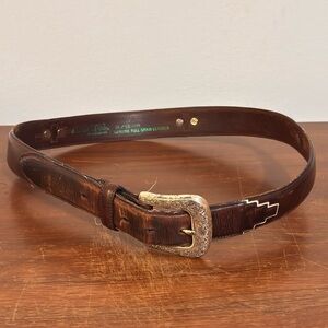 Vintage Resistol Brown Leather Western Buckle Cowboy Belt